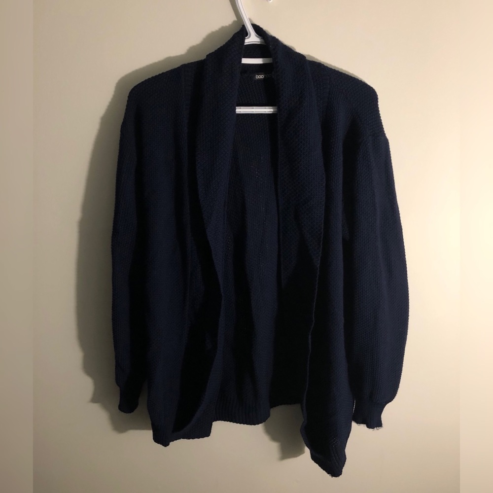 Boohoo man cardigan navy blue